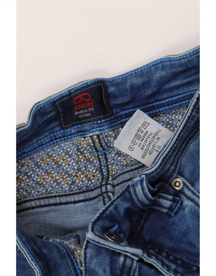 Andre Womens Modern Fit Slim Jeans W32 L29 Blue Cotton