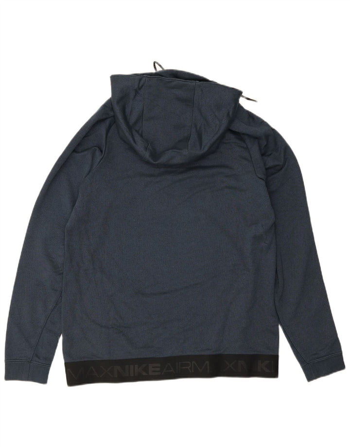 NIKE Mens Air Max Graphic Hoodie Jumper Medium Navy Blue Colourblock