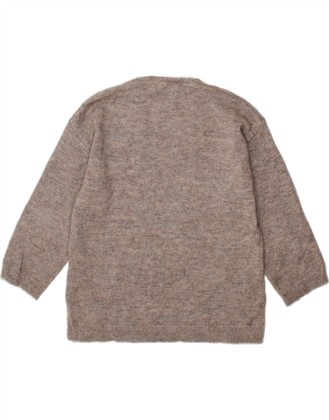 WHITE STUFF Womens V-Neck Jumper Sweater UK 12 Medium Grey Wool Vintage White Stuff and Second-Hand White Stuff from Messina Hembry 