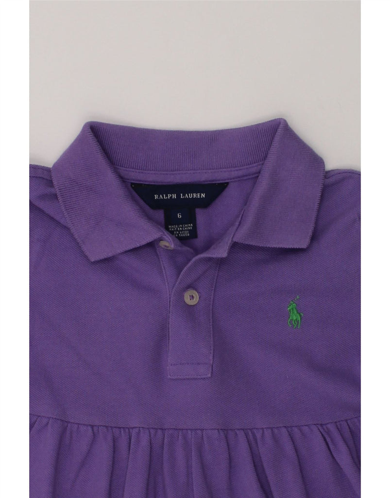 RALPH LAUREN Girls Polo Dress 5-6 Years Purple Cotton | Vintage Ralph Lauren | Thrift | Second-Hand Ralph Lauren | Used Clothing | Messina Hembry 