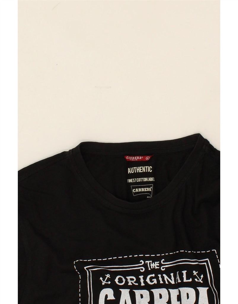 CARRERA Mens Graphic T-Shirt Top XL Black Cotton Vintage Carrera and Second-Hand Carrera from Messina Hembry 