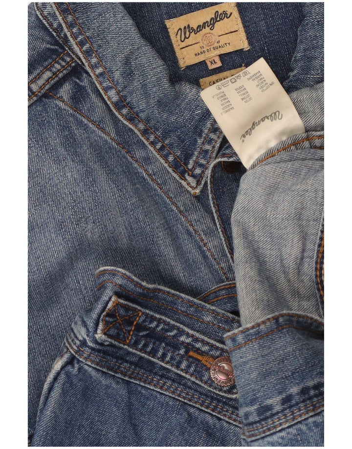 WRANGLER Mens Casual Fit Denim Jacket XL Blue Cotton