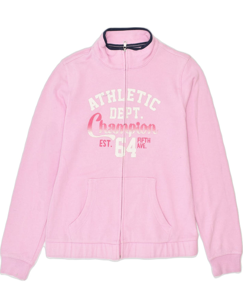 CHAMPION Girls Graphic Tracksuit Top Jacket 11-12 Years Large Pink Cotton | Vintage | Thrift | Second-Hand | Used Clothing | Messina Hembry 