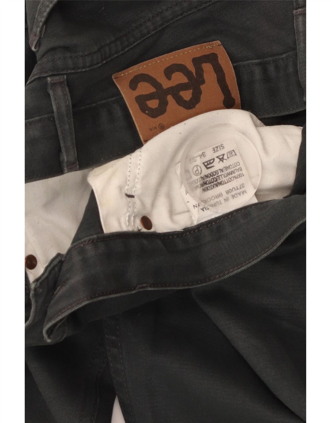 LEE Mens Straight Jeans W34 L32 Grey Cotton