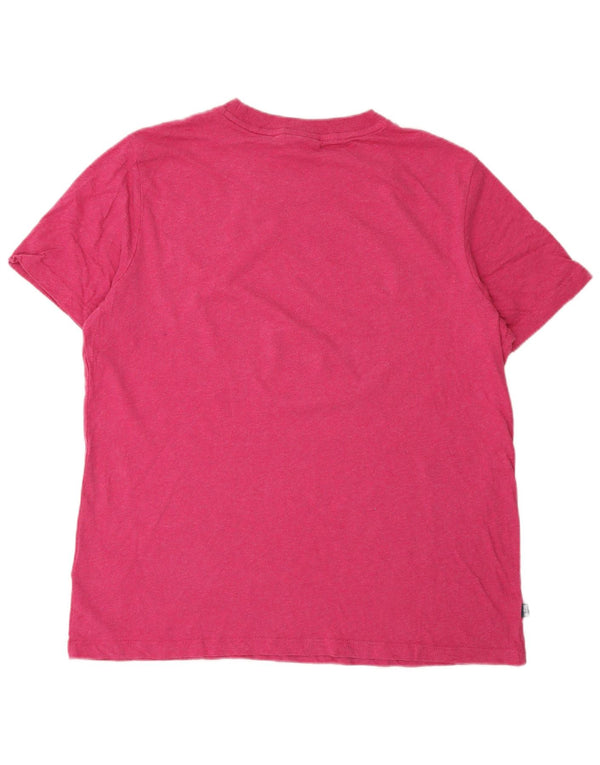 Superdry Womens T-Shirt Top UK 14 Large Pink Cotton