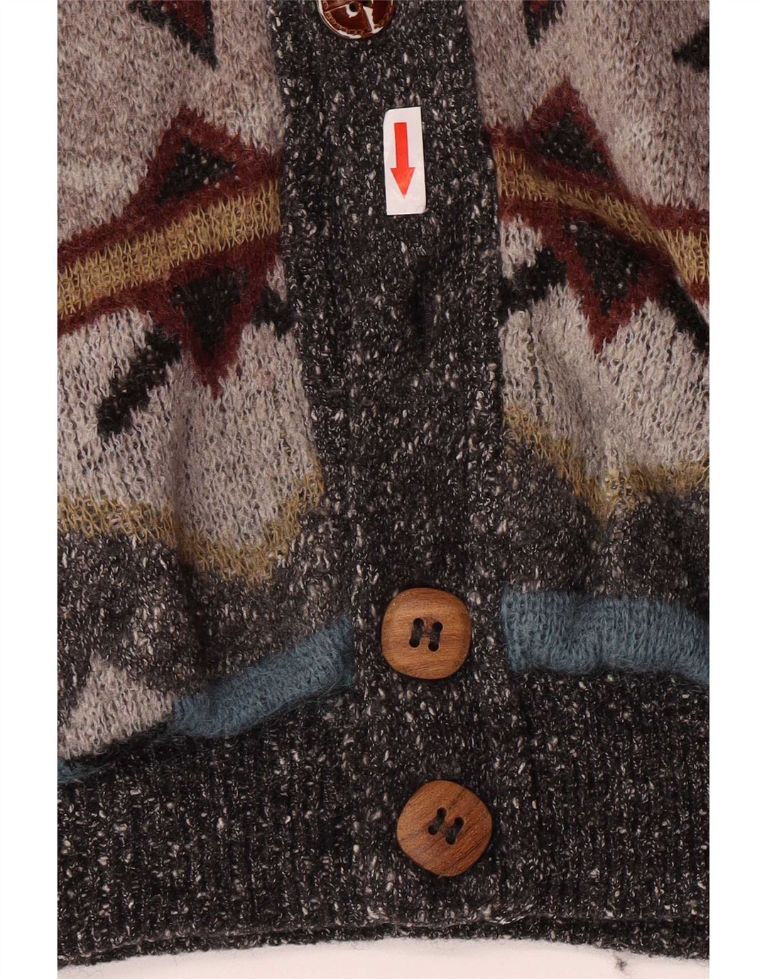 Darwin Mens Knit Bomber Jacket IT 54 2XL Grey Geometric Acrylic