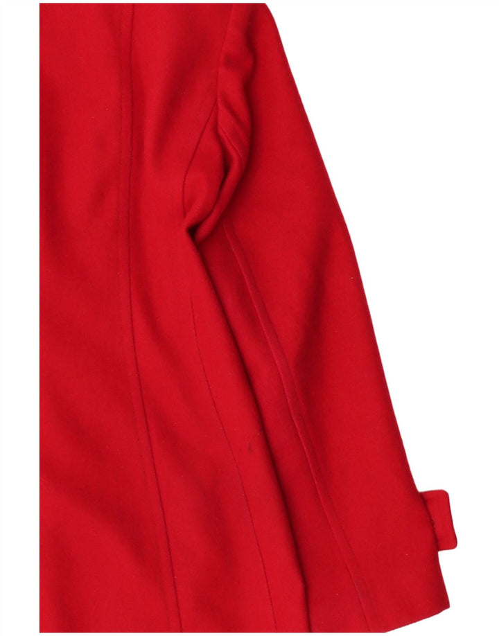 ANNE KLEIN Womens Double Breasted Coat UK 10 Small Red
