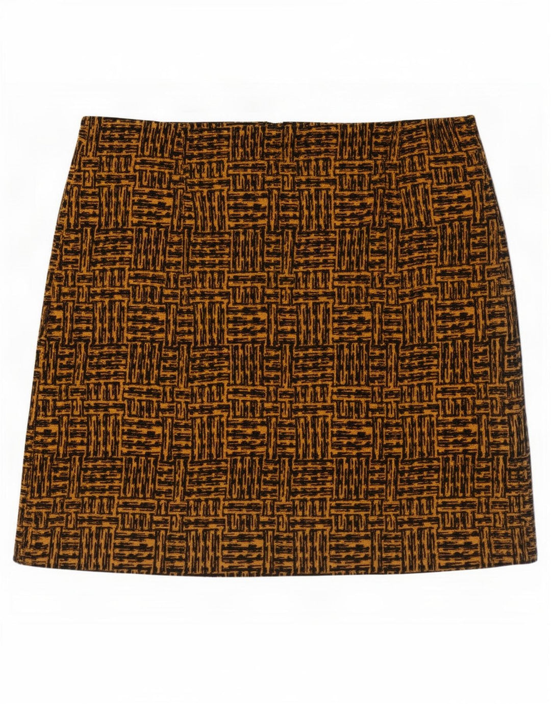 Marks & Spencer Womens Mini Skirt UK 14 Large W36 Brown Geometric Polyester