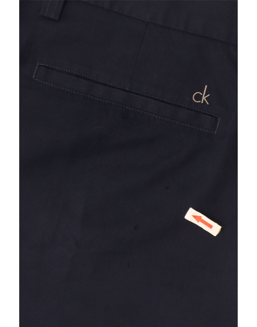CALVIN KLEIN Mens Chino Shorts W38 XL Navy Blue Polyester