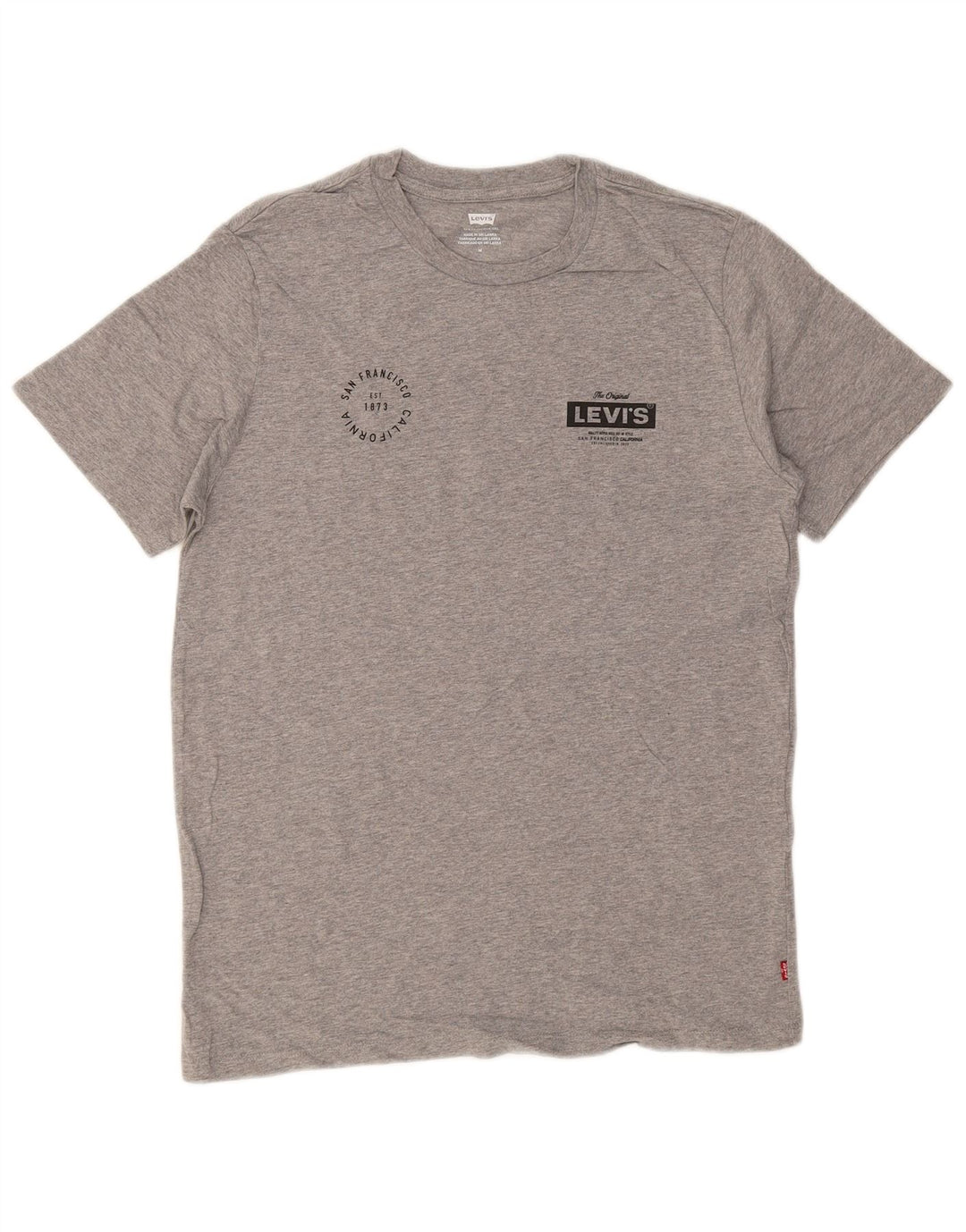 LEVI'S Mens Graphic T-Shirt Top Medium Grey Flecked Cotton
