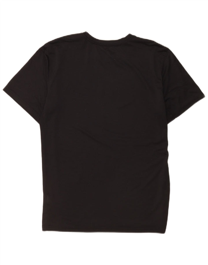Nike Womens Dri Fit Regular Graphic T-Shirt Top UK 16 Large Black Polyester