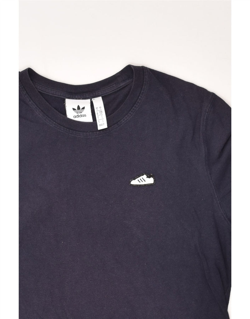 ADIDAS Mens T-Shirt Top Small Navy Blue Cotton | Vintage Adidas | Thrift | Second-Hand Adidas | Used Clothing | Messina Hembry 