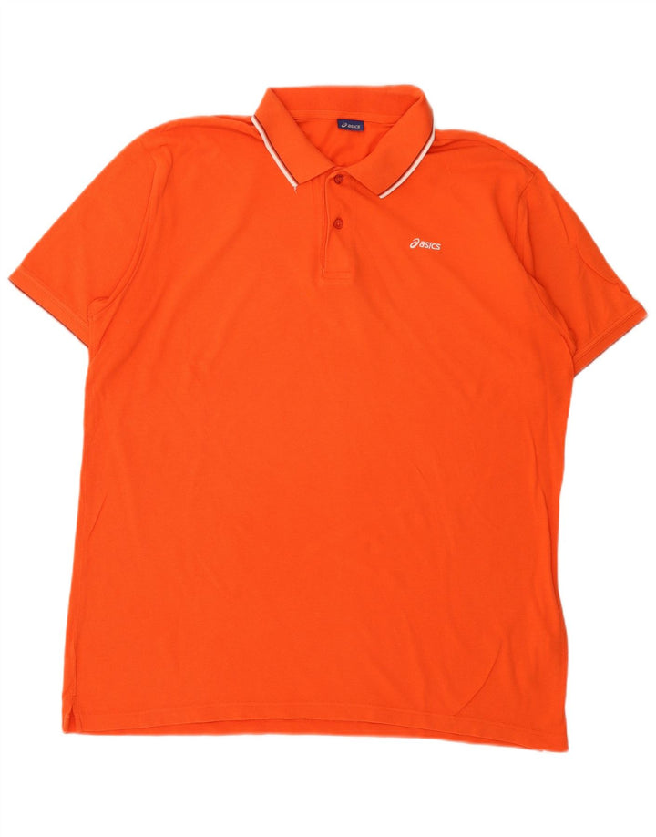 Asics Mens Polo Shirt XL Orange Cotton