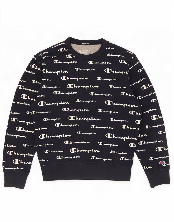 Champion Mens Graphic Sweatshirt Jumper Small Navy Blue Polyester