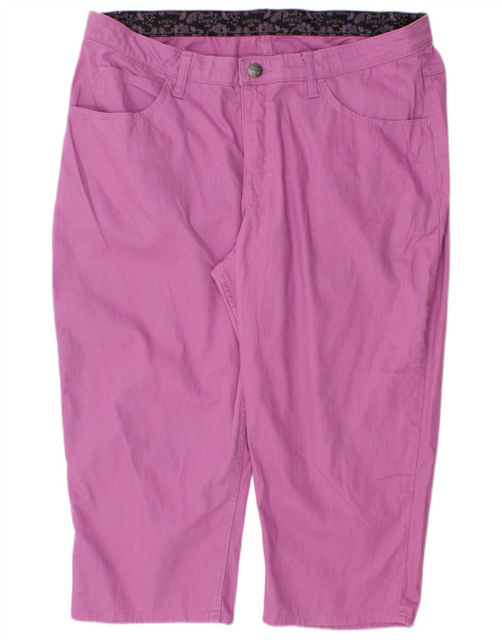 Lee Womens Riders Capri Trousers US 16 2XL W36 L22 Pink Cotton