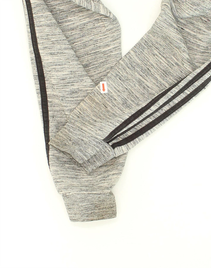 ADIDAS Mens Zip Hoodie Sweater Medium Grey Cotton