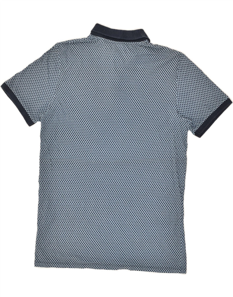 JACK & JONES Mens Slim Polo Shirt Large Blue Geometric Cotton | Vintage Jack & Jones | Thrift | Second-Hand Jack & Jones | Used Clothing | Messina Hembry 