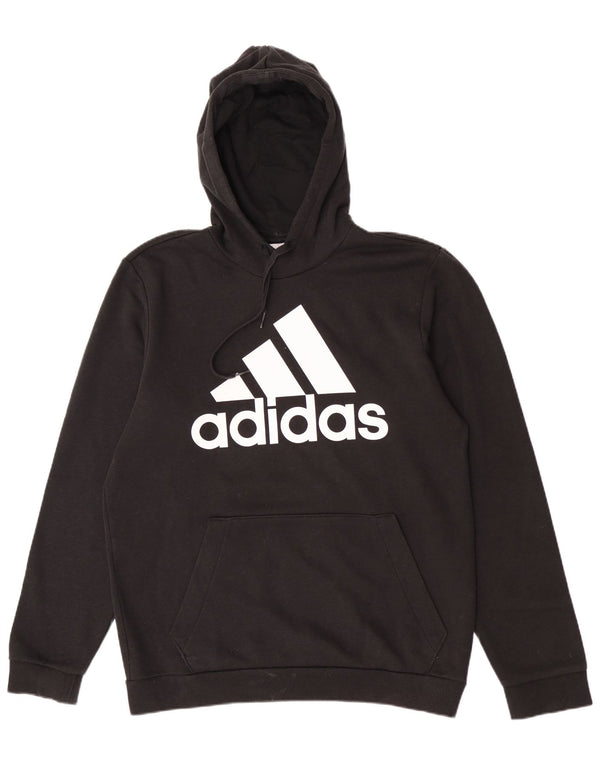 Adidas Mens Graphic Hoodie Jumper Medium Black Cotton