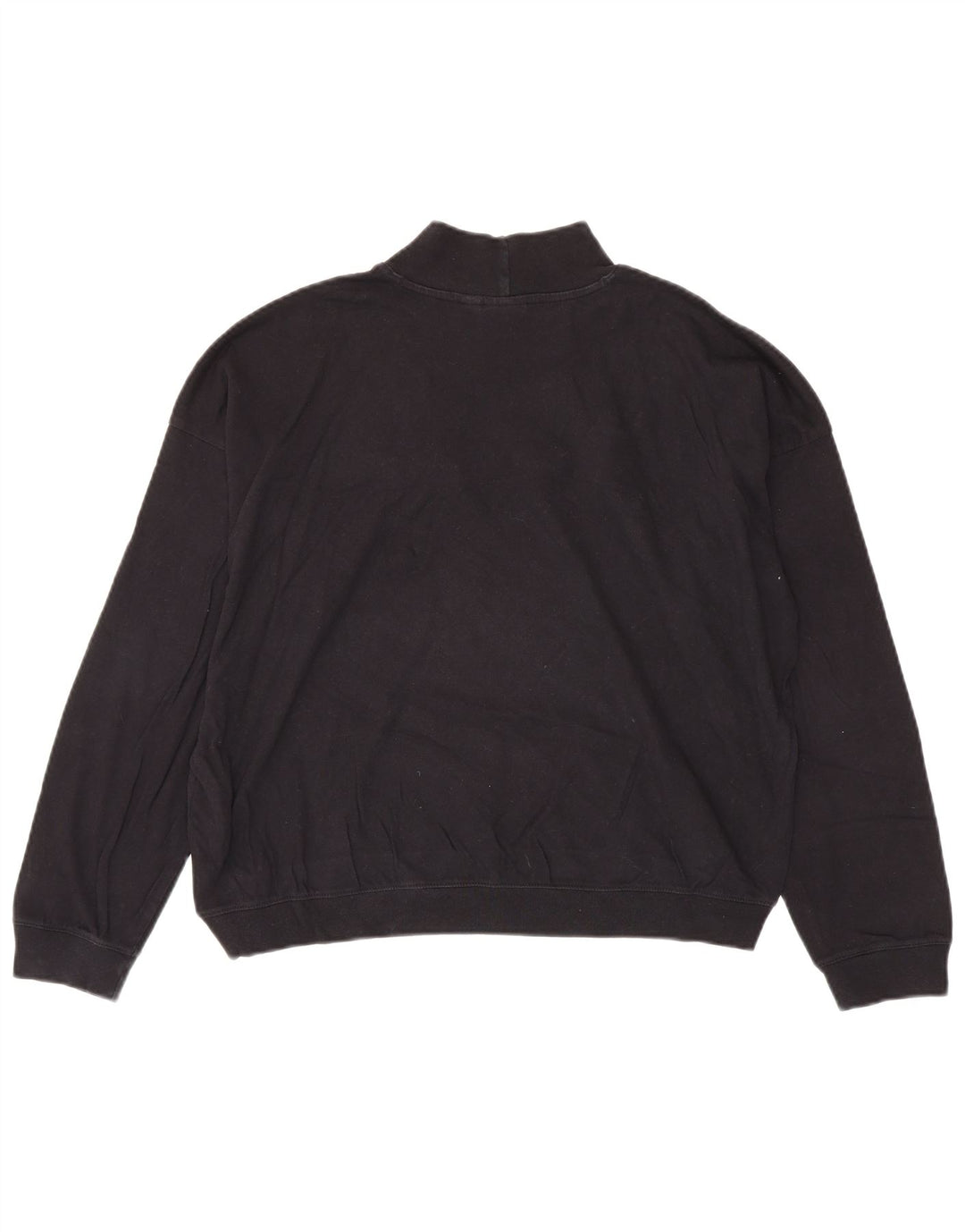 CHAMPION Womens Oversized Crop Sweatshirt Jumper UK 14 Medium Black