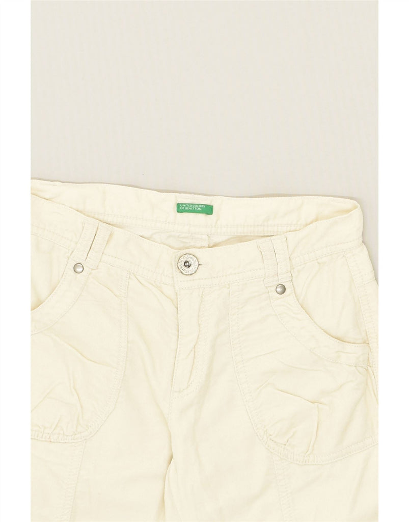 BENETTON Girls Straight Capri Trousers 11-12 Years XL W26 L19  Off White | Vintage Benetton | Thrift | Second-Hand Benetton | Used Clothing | Messina Hembry 