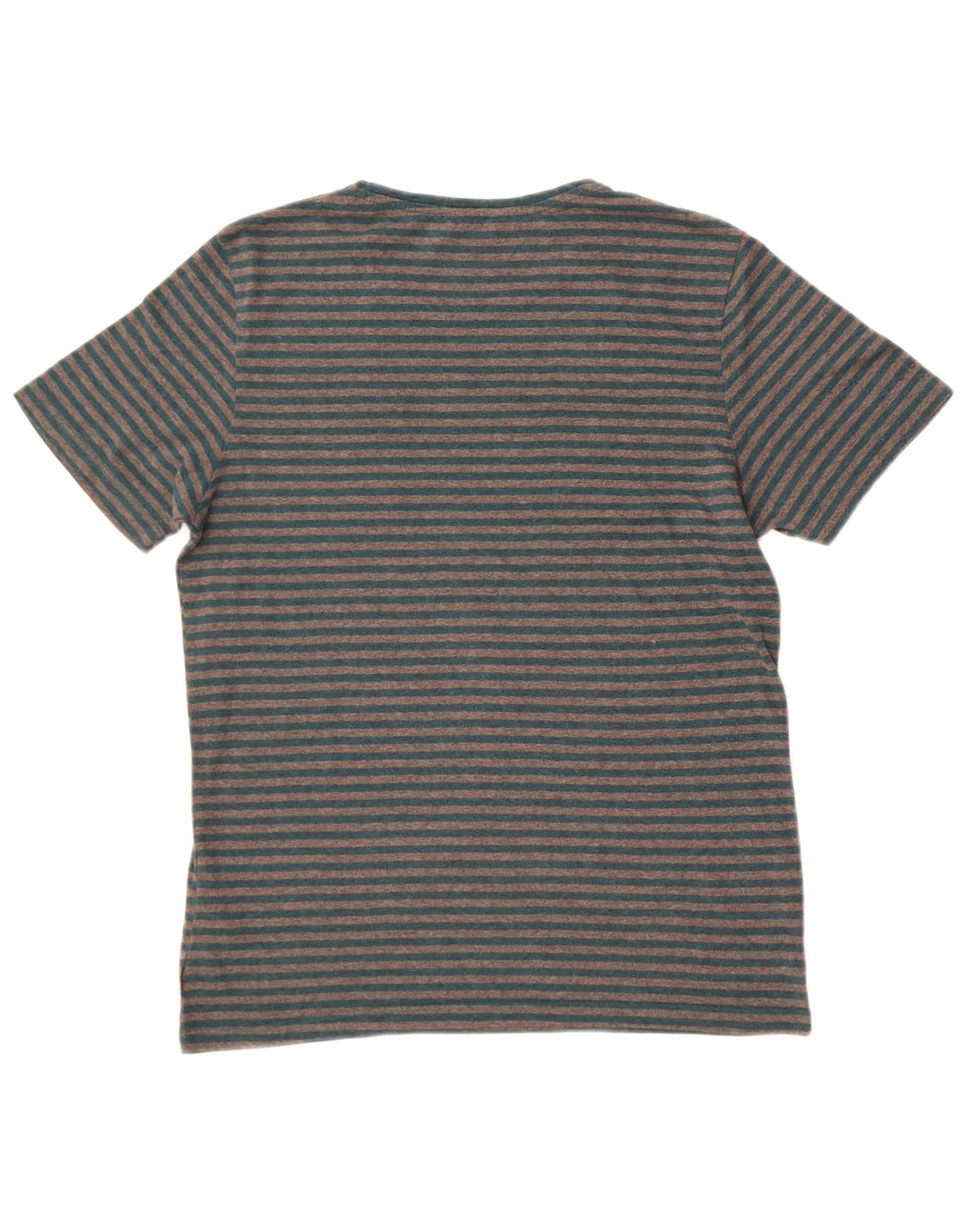 Jack & Jones Mens T-Shirt Top Medium Grey Striped Cotton