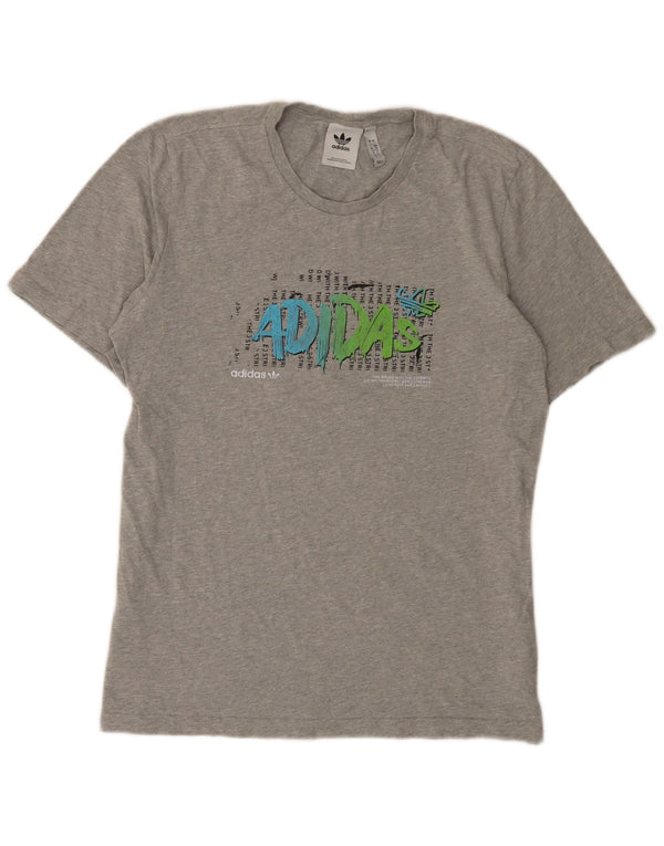 Adidas Mens Graphic T-Shirt Top Large Grey Cotton