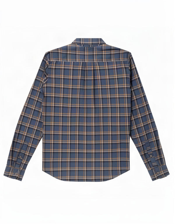 Eddie Bauer Mens Classic Fit Flannel Shirt Medium Blue Plaid Cotton