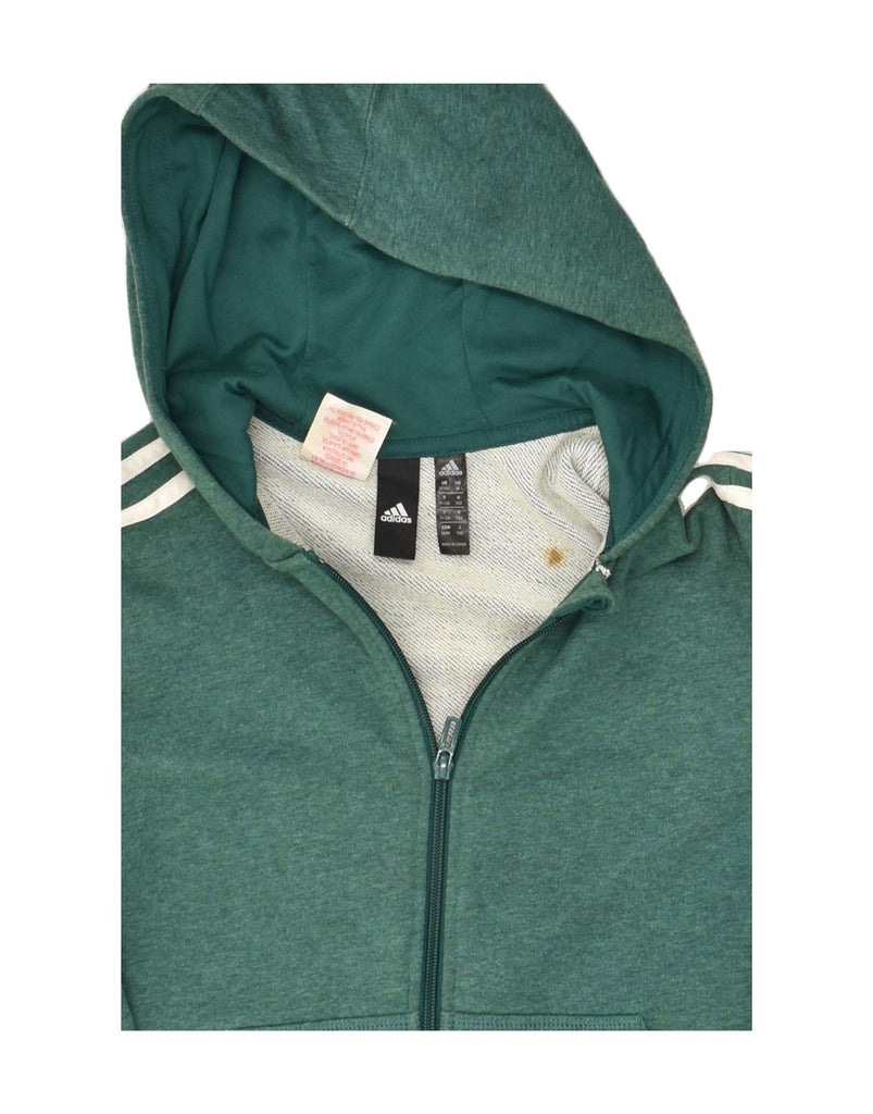 ADIDAS Boys Graphic Zip Hoodie Sweater 11-12 Years Green Cotton | Vintage Adidas | Thrift | Second-Hand Adidas | Used Clothing | Messina Hembry 