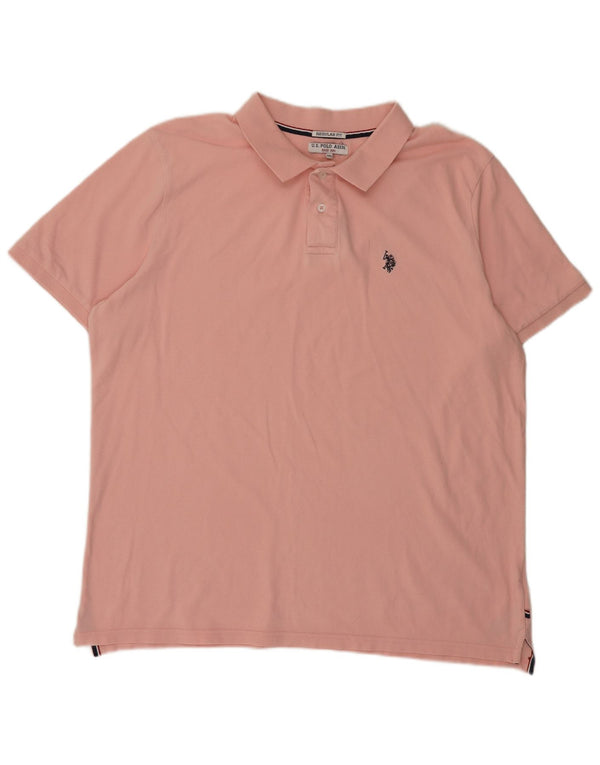 U.S. Polo Assn. Mens Regular Fit Polo Shirt 2XL Pink Cotton