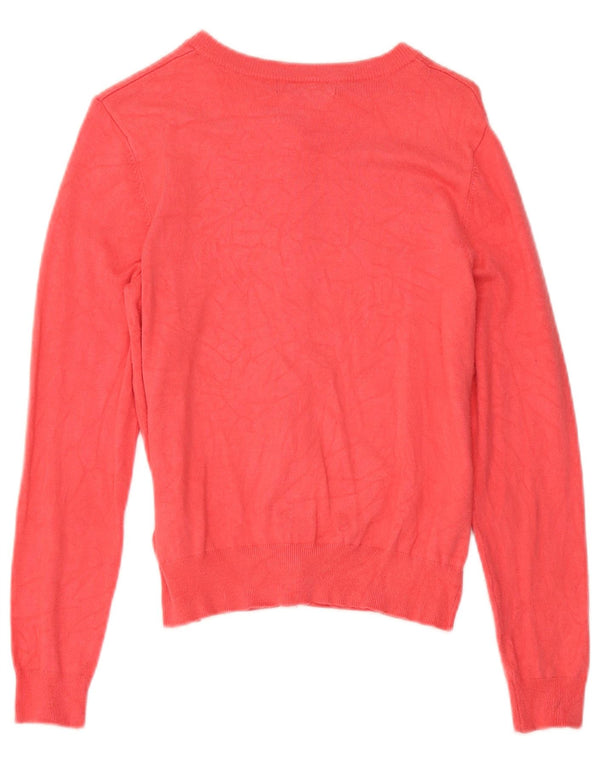 Marks & Spencer Womens Crop Cardigan Sweater UK 12 Medium Pink Viscose