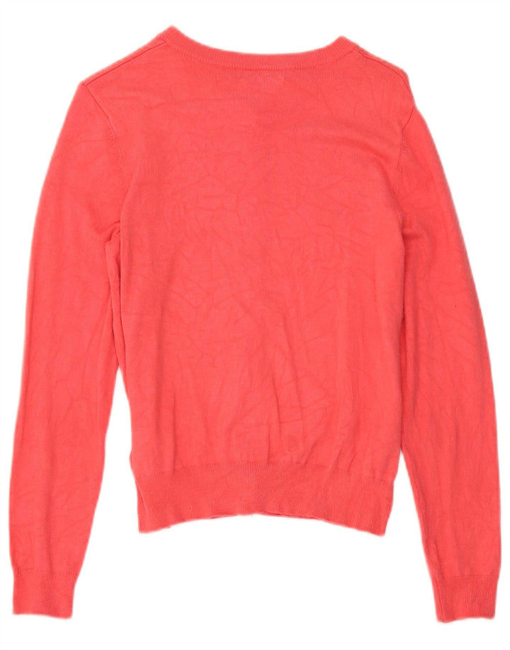 Marks & Spencer Womens Crop Cardigan Sweater UK 12 Medium Pink Viscose