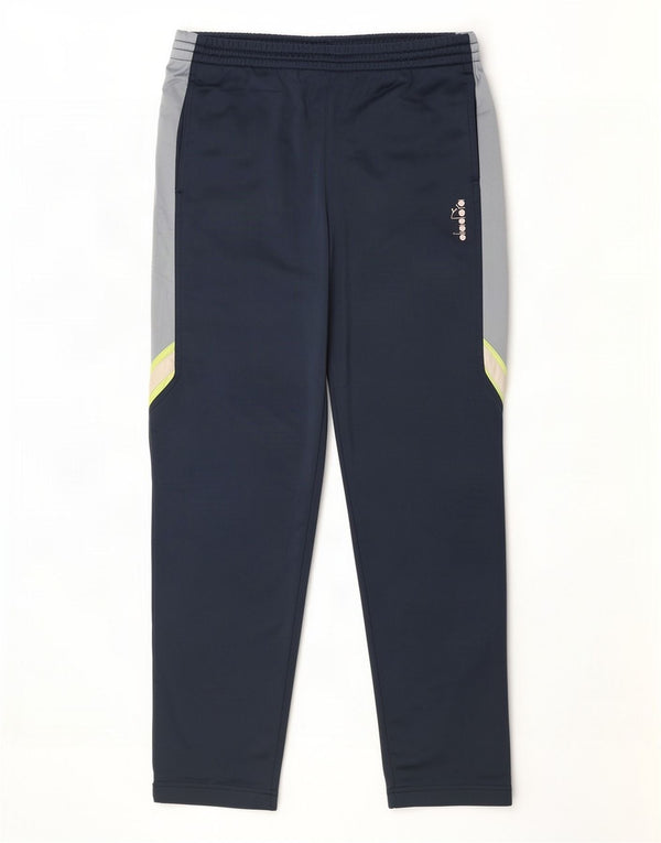 Diadora Mens Tracksuit Trousers Large Navy Blue Colourblock Polyester