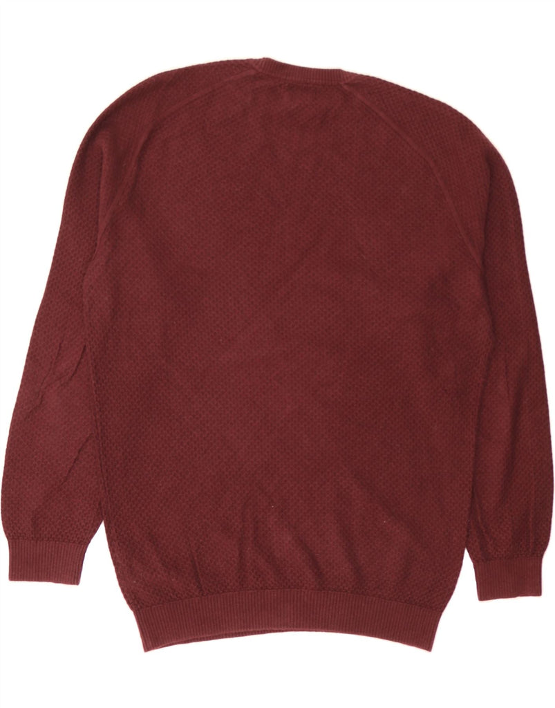 MASSIMO DUTTI Mens Crew Neck Jumper Sweater Small Maroon Cotton Vintage Massimo Dutti and Second-Hand Massimo Dutti from Messina Hembry 