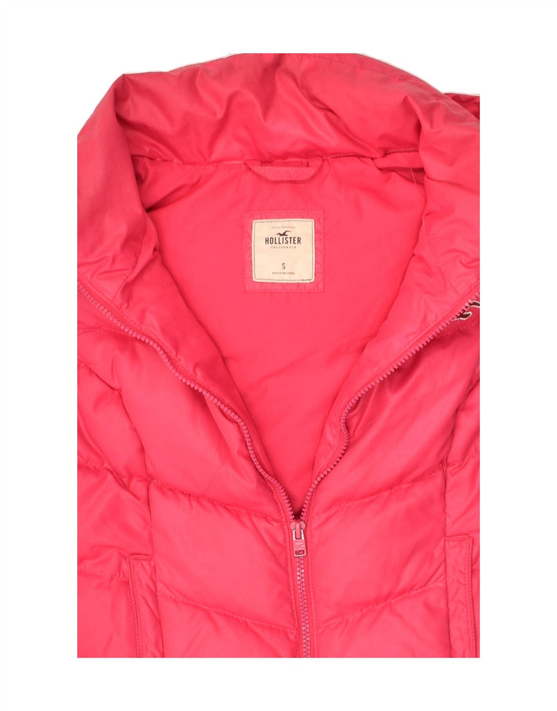 HOLLISTER Womens Hooded Padded Gilet UK 8 Small Pink Polyester | Vintage Hollister | Thrift | Second-Hand Hollister | Used Clothing | Messina Hembry 