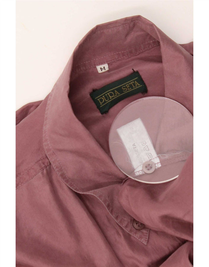 Vintage Mens Shirt Medium Burgundy Silk
