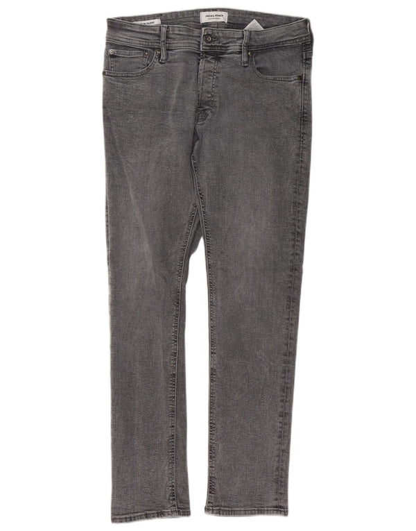 Jack & Jones Mens GLENN Slim Jeans W30 L30 Grey Cotton