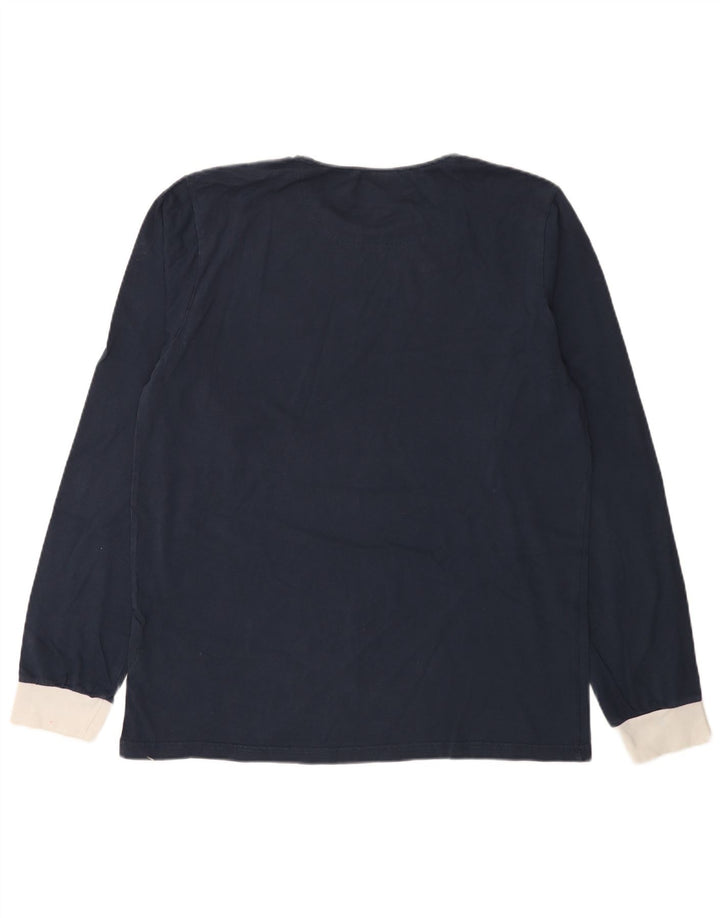 Ellesse Mens Top Long Sleeve Large Navy Blue Cotton