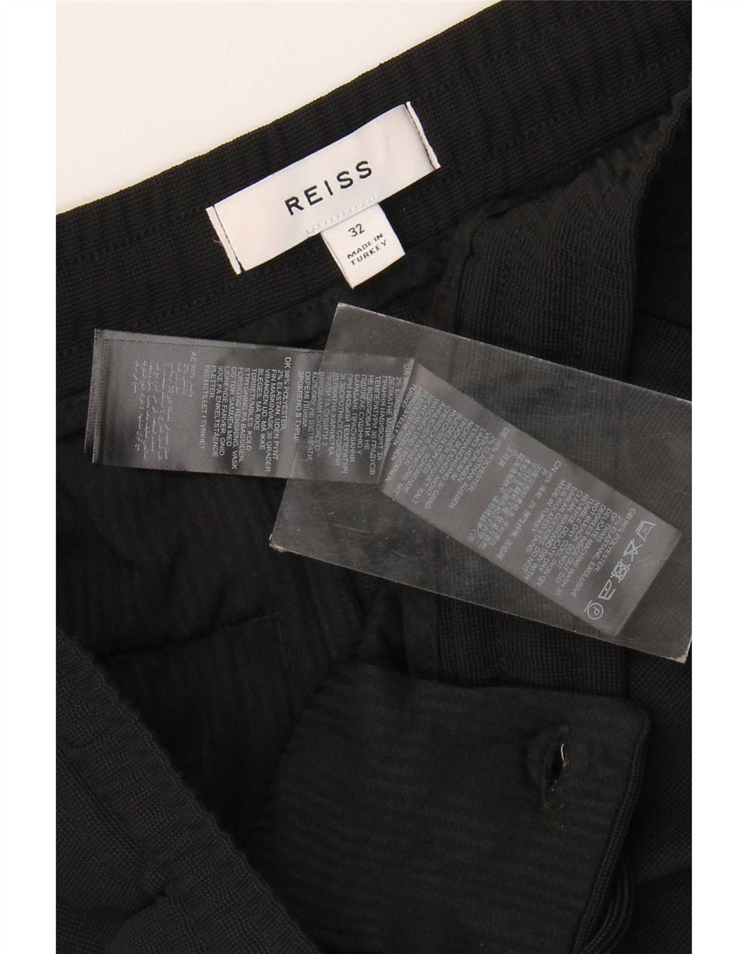 Reiss Mens Chino Shorts W32 Medium Black Polyester
