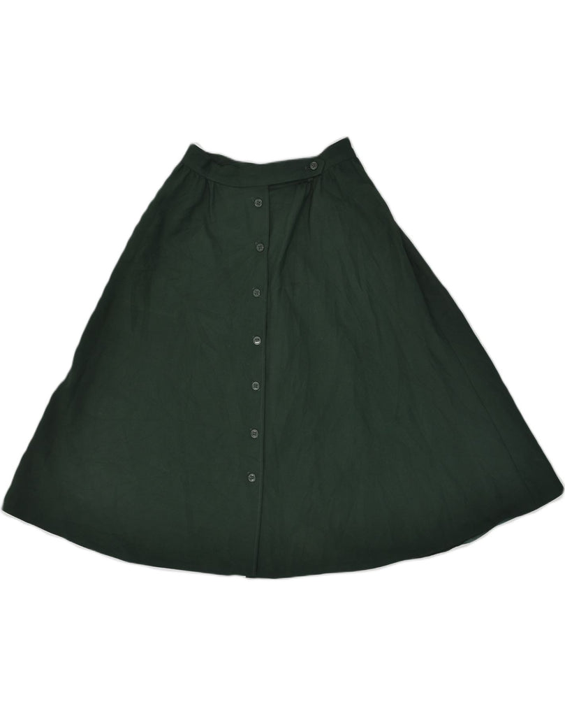 VINTAGE Womens A-Line Skirt W24 XS Green Polyester | Vintage Vintage | Thrift | Second-Hand Vintage | Used Clothing | Messina Hembry 