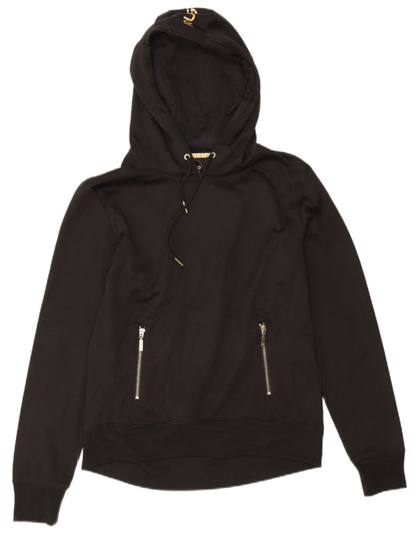 Russell Athletic Womens Graphic Oversized Hoodie Jumper UK 10 Small Black