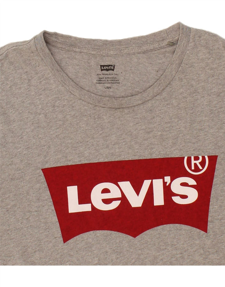 LEVI'S Mens Graphic T-Shirt Top Large Grey Cotton Vintage Levi's and Second-Hand Levi's from Messina Hembry 