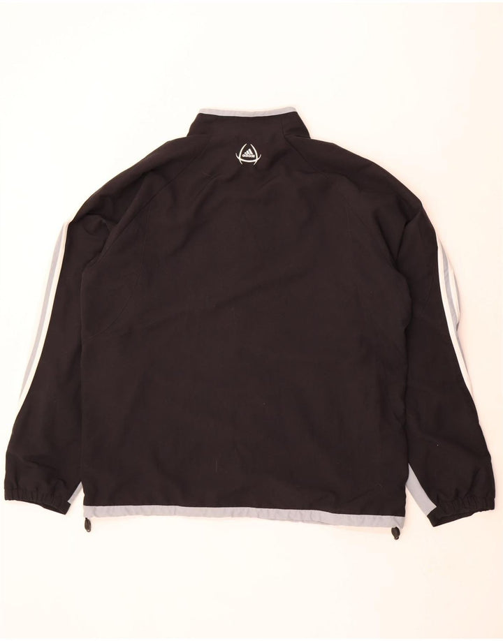 Adidas Mens Tracksuit Top Jacket UK 46/48 XL Black Colourblock Polyester