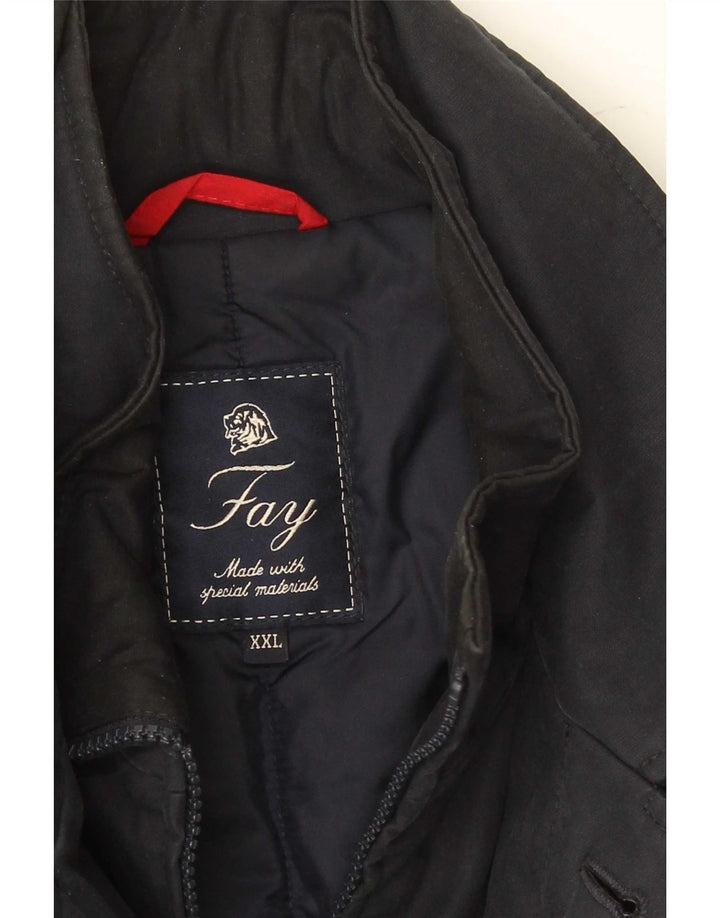 Fay Mens Overcoat UK 44 2XL Navy Blue