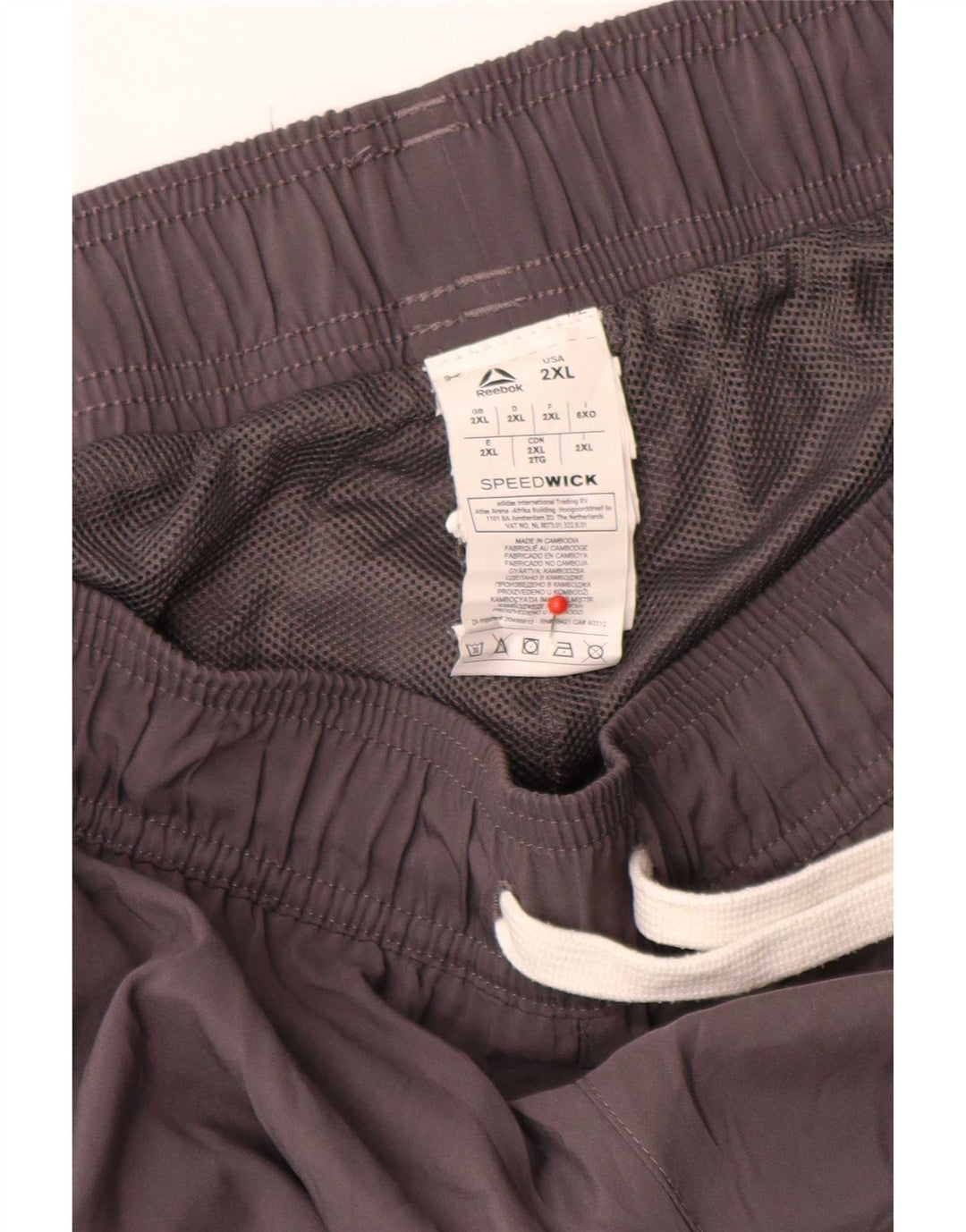 Reebok Mens Speedwick Tracksuit Trousers Joggers 2XL Grey Polyester