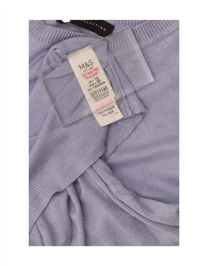 MARKS & SPENCER Womens Crew Neck Jumper Sweater UK 10 Small Blue Vintage Marks & Spencer and Second-Hand Marks & Spencer from Messina Hembry 