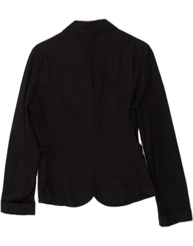 ASPESI Womens 4 Button Blazer Jacket IT 42 Medium Black Cotton | Vintage Aspesi | Thrift | Second-Hand Aspesi | Used Clothing | Messina Hembry 