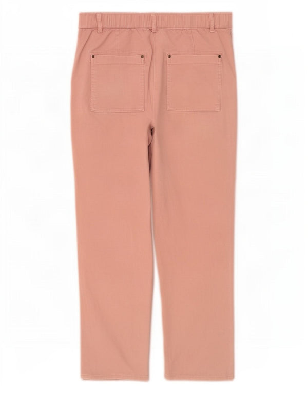 Marks & Spencer Womens Straight Casual Trousers UK 12 Medium W32 L30 Pink