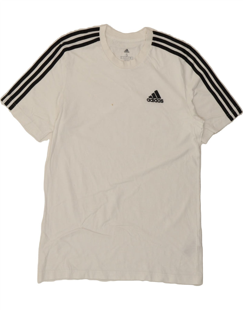 ADIDAS Mens T-Shirt Top Small White Cotton Vintage Adidas and Second-Hand Adidas from Messina Hembry 