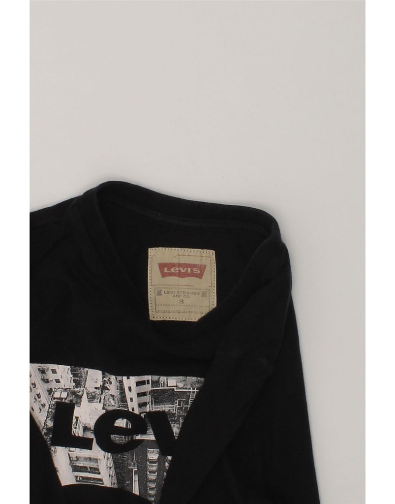 LEVI'S Boys Graphic Top Long Sleeve 7-8 Years Black Cotton | Vintage Levi's | Thrift | Second-Hand Levi's | Used Clothing | Messina Hembry 