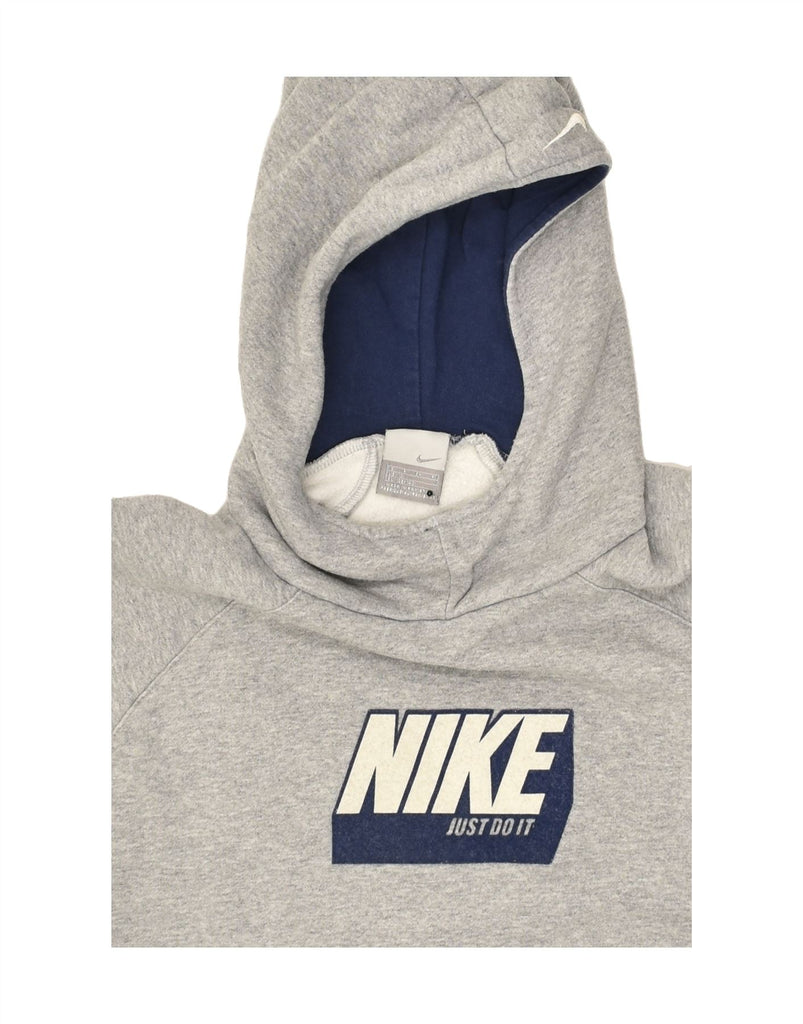 NIKE Boys Graphic Hoodie Jumper 9-10  Small  Grey | Vintage Nike | Thrift | Second-Hand Nike | Used Clothing | Messina Hembry 